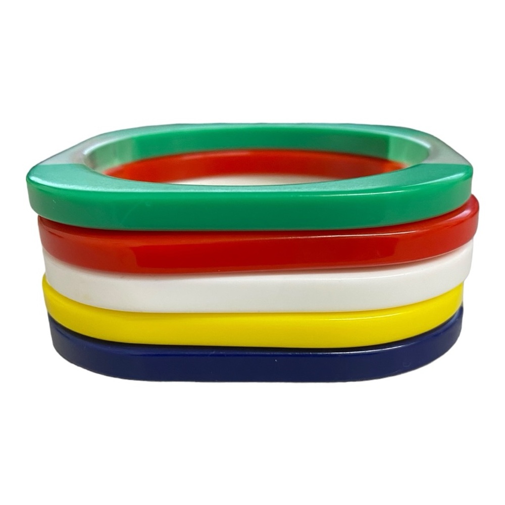 Vintage Square Rounded Edges Bangle Bracelets Lot… - image 4